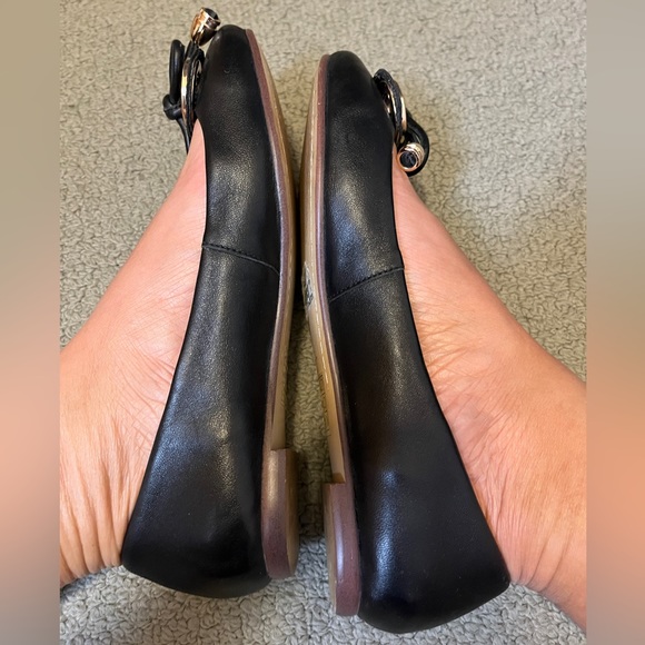 Jeffrey Campbell Bow Ballet Flat Shoes Leather Slip On Ribbon Gold 2 Ring Kawaii - Picture 8 of 11